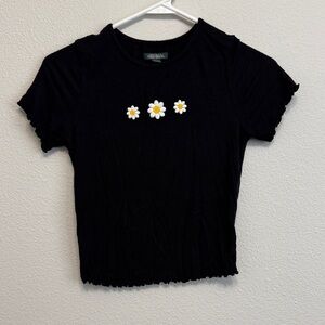 Wild Fable Black Ribbed Top